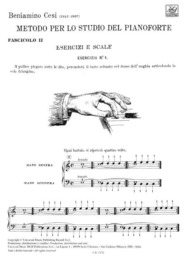Metodo Per Lo Studio Del Pianoforte - Fasc. Ii - Esercizi E Scale - stupnice a akordy na klavír